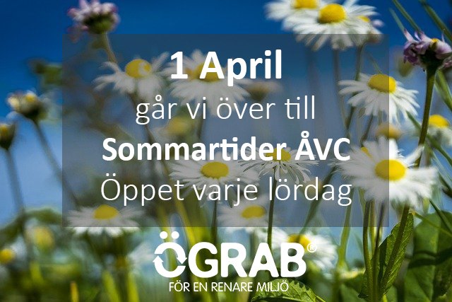 Sommartider ÅVC – Öppet varje lördag