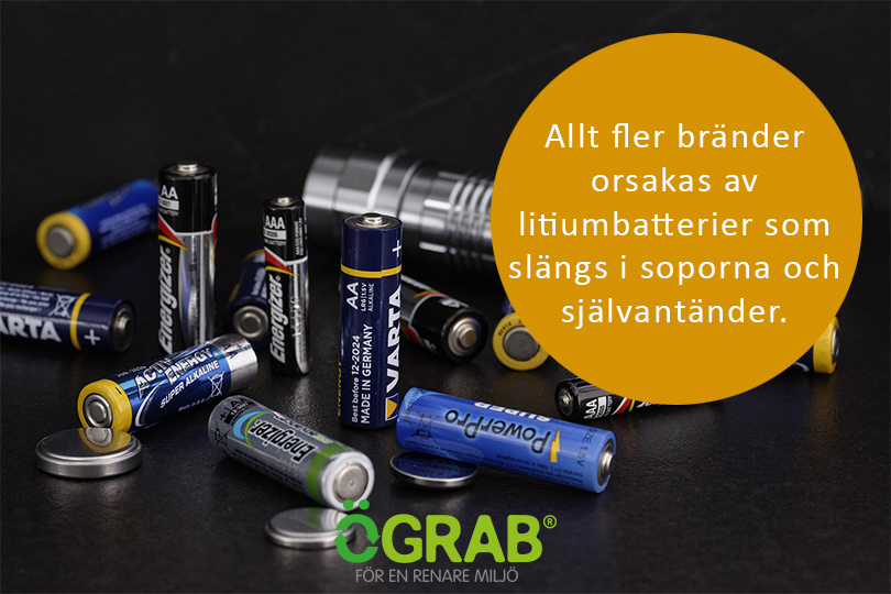 Stoppa bränderna – släng batterierna på rätt ställe